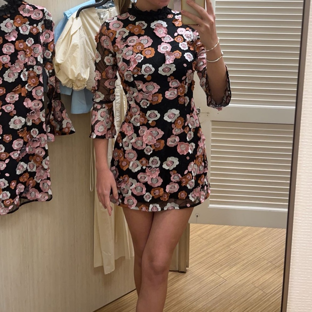 French Connection floral appliqué mini dress - Picture 12 of 13